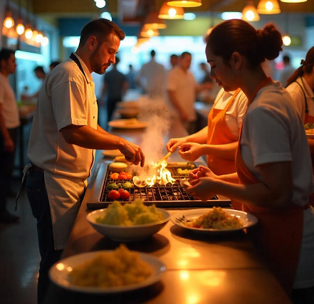 Hot-side services supermarkets
